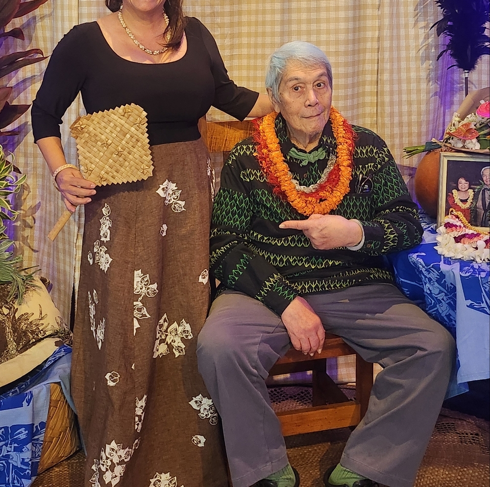 Vintage Nake'u Awai Hawaiian Dress His Orginal Print Skirt